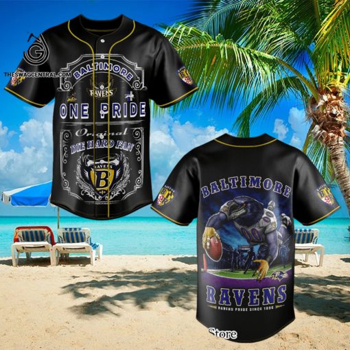 Baltimore Ravens Classic Full Print Baseball Jersey