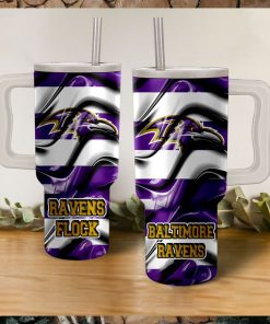 Baltimore Ravens Flock Wavy Pattern Tumbler With Handle