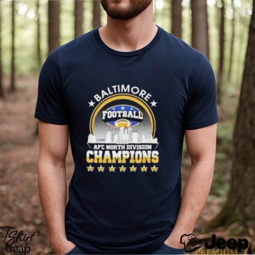 Baltimore Ravens Football 2023 AFC North Champions City Skyline Years T Shirt