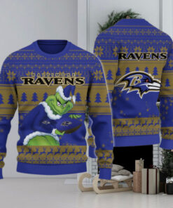 Baltimore Ravens Grinch Ugly Christmas Sweater