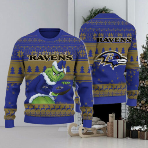 Baltimore Ravens Grinch Ugly Christmas Sweater