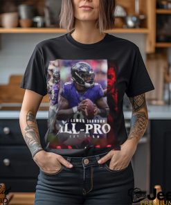 Baltimore Ravens Lamar Jackson QB 2023 Season NFL Associated Press All Pro First Team Poster Unisex T Shirt