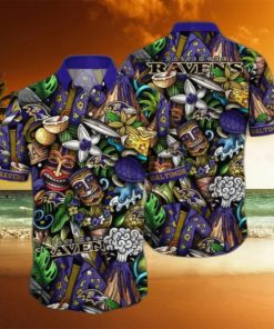 Baltimore Ravens NFL Flower Hawaii Shirt And Tshirt For Fans