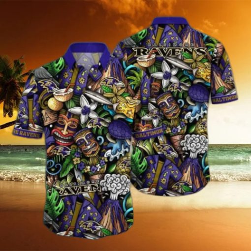 Baltimore Ravens NFL Flower Hawaii Shirt And Tshirt For Fans