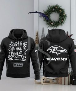 Baltimore Ravens NFL Justice Opportunity Equity Freedom Hoodie 3D