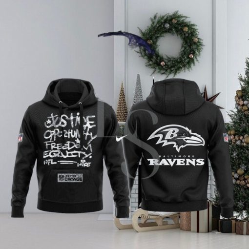 Baltimore Ravens NFL Justice Opportunity Equity Freedom Hoodie 3D