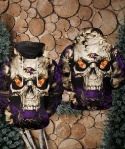 Baltimore Ravens NFL Skull Team 3D Printed Hoodie