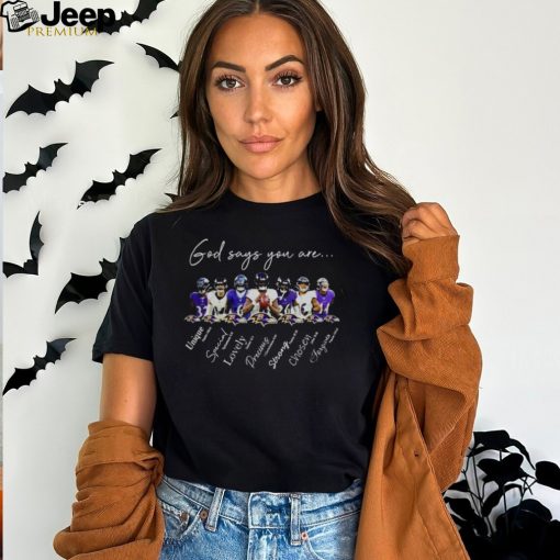 Baltimore Ravens Nfl God Says You Are Unique Special Lovely Precious Strong Chosen Forgiven Unisex Shirt