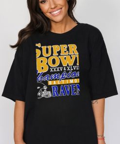 Baltimore Ravens Super Bowl XXXV And XLVII Champions Unisex T Shirt