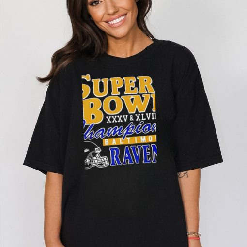 Baltimore Ravens Super Bowl XXXV And XLVII Champions Unisex T Shirt