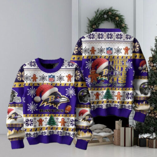 Baltimore Ravens They Not Like Us Christmas Happy Holidays Ugly Sweater