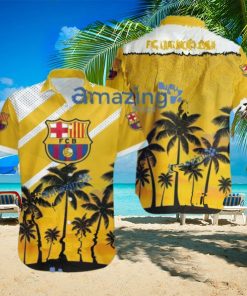 Barcelona FC Logo Button Down Hawaiian Shirt Hip Summer Trend