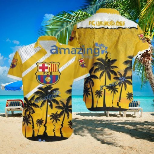 Barcelona FC Logo Button Down Hawaiian Shirt Hip Summer Trend