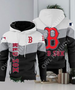 Baseball Boston Red Sox Team MLB Black White Printed Hoodie