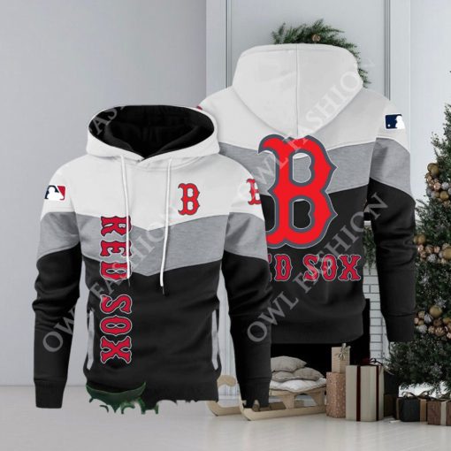 Baseball Boston Red Sox Team MLB Black White Printed Hoodie