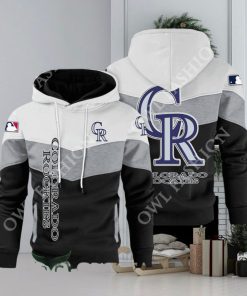 Baseball Colorado Rockies Team MLB Black White Printed Hoodie