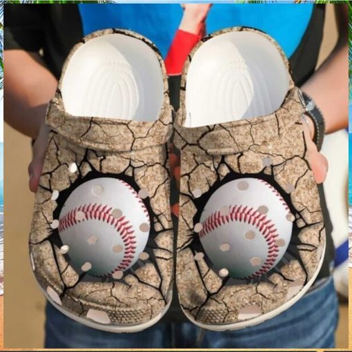 Baseball Crack Crocs Classic Clogs Shoes