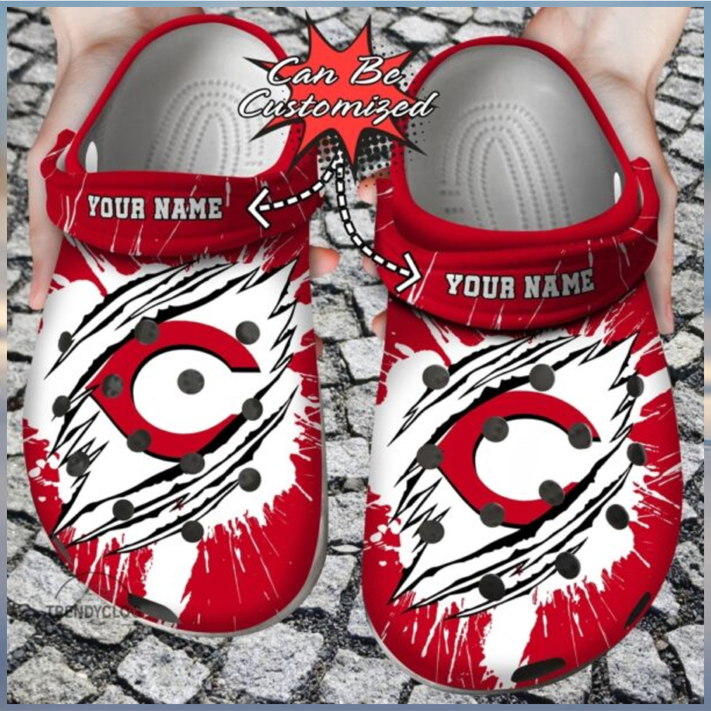 Baseball Crocs – Personalized C.Reds Ripped Claw Clogs Shoes - teejeep