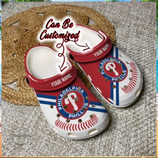 Baseball Crocs – P.Phillies Personalized Baseball Logo Team Clogs Shoes