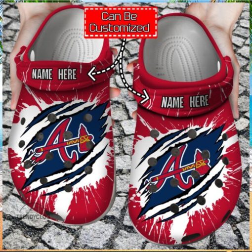 Baseball Crocs – Personalized A.Braves Ripped Claw Clogs Shoes