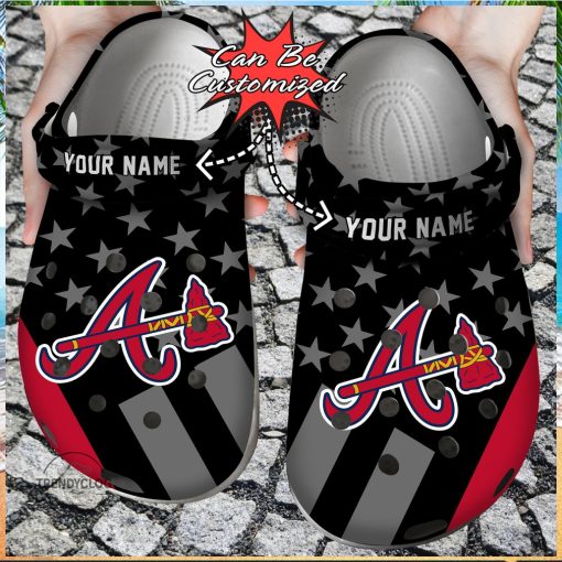 Baseball Crocs – Personalized A.Braves Star Flag Clogs Shoes