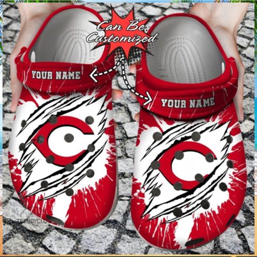 Baseball Crocs – Personalized C.Reds Ripped Claw Clogs Shoes