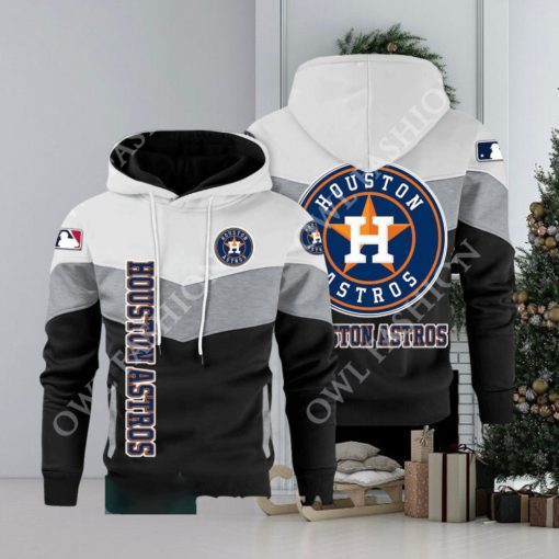 Baseball Houston Astros Team MLB Black White Printed Hoodie