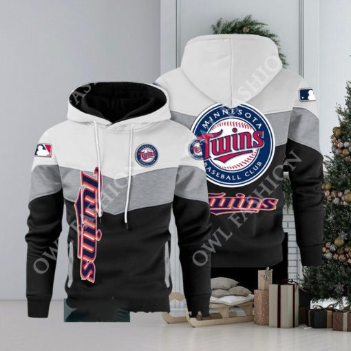 Baseball Minnesota Twins Team MLB Black White Printed Hoodie