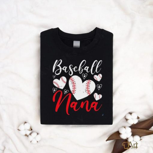 Baseball Nana American Game Heart Retired Grandmother Shirt