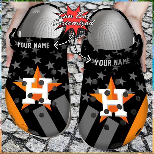 Baseball Personalized Houston Astros Star Flag Clog Shoes