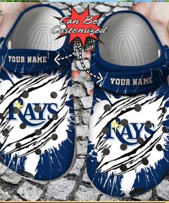 Baseball Personalized Tampa Bay Rays Ripped Claw Clog Shoes