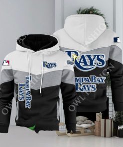 Baseball Tampa Bay Rays Team MLB Black White Printed Hoodie