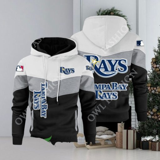 Baseball Tampa Bay Rays Team MLB Black White Printed Hoodie