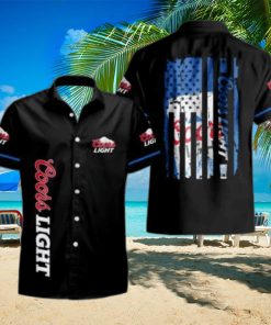 Basic Coors Light Hawaiian Shirt US Flag In The Dark