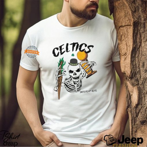 Basketball Celtics Different Here Skeleton Trophy Shirt