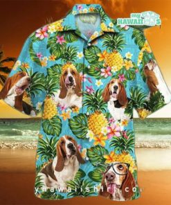 Basset Hound Dog Pineapple Hawaiian Shirt