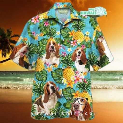 Basset Hound Dog Pineapple Hawaiian Shirt