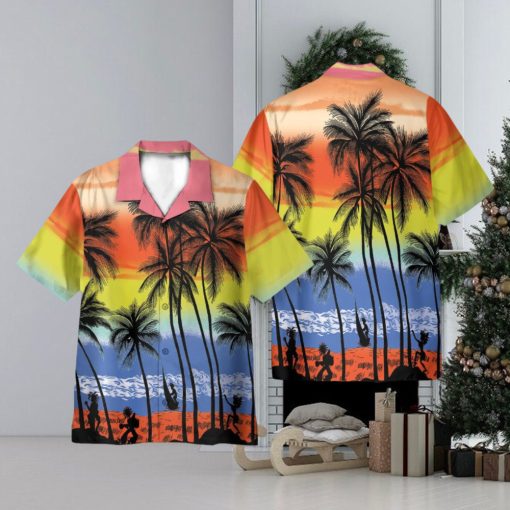 Beach Colorful Tropical Palm Tree 3D Hawaiian Shirt Holiday Gift