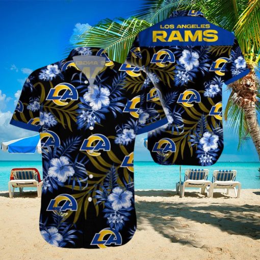 Beach Shirt Los Angeles Rams Tropical 3D Hawaiian Shirt Big Fans Gift