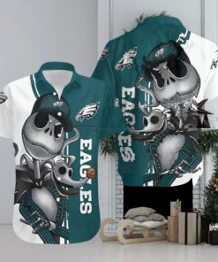 Beach Shirt Philadelphia Eagles Jack Skellington And Zero Hawaiian Shirt