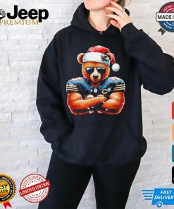 Bear with Santa hat Chicago Bears Merry Christmas shirt