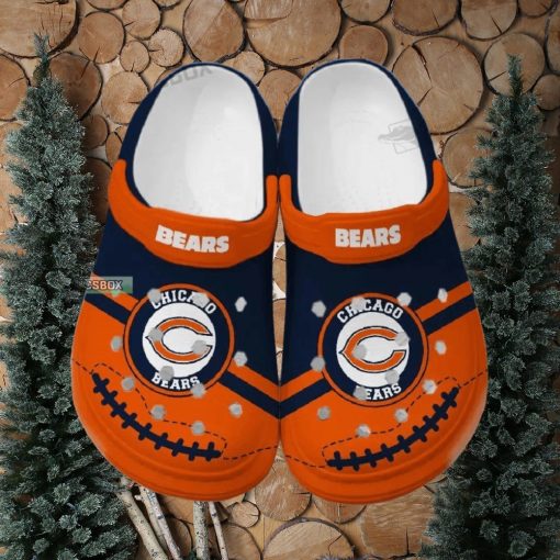 Bears Navy And Orange Crocs Shoes