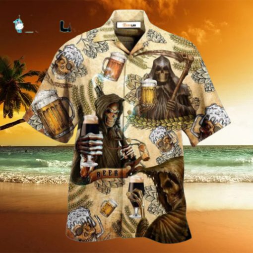 Beer Skull Love Beer Happy Day Hawaiian Shirt