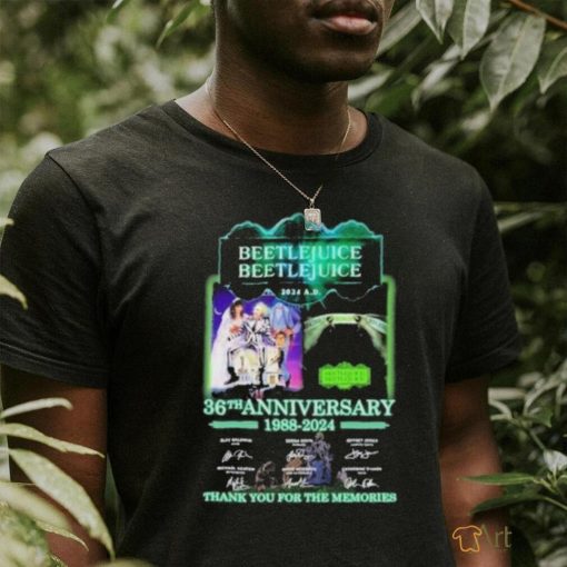 Beetlejuice 36th Anniversary 1988 2024 signatures Thank You For The Memories T Shirt