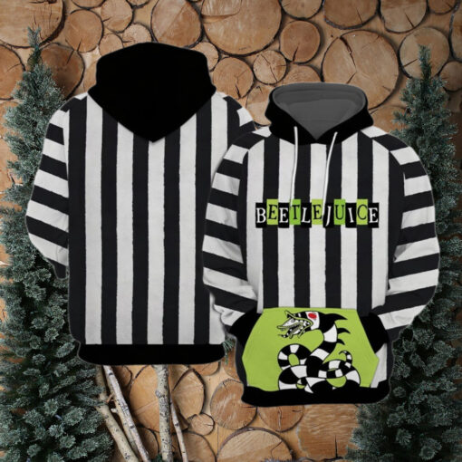 Beetlejuice Sandworm Halloween Horror Movie Striped Hoodie
