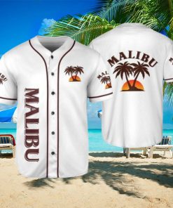 Beige Malibu Rum White Baseball Jersey Beer