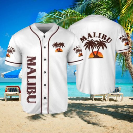 Beige Malibu Rum White Baseball Jersey Beer