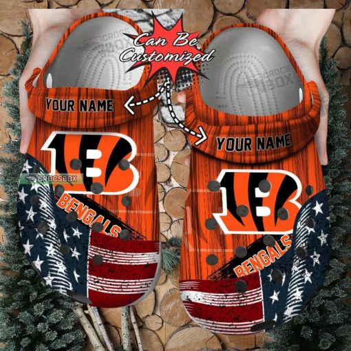 Bengals Dynasty Crocs Bengals USA Flag Crocs