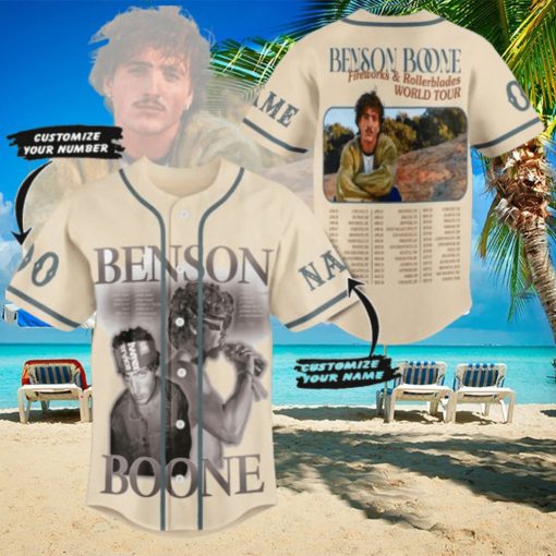 Benson Boone Fireworks & Rollerblades World Tour Custom Baseball Jersey