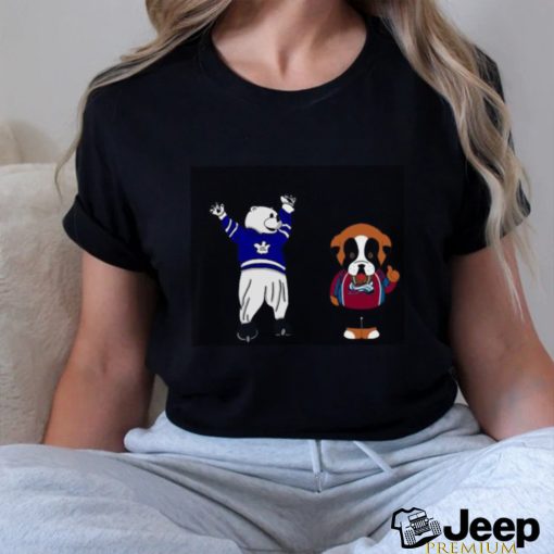 Best Colorado Avalanche VS Toronto Maple Leafs NHL 2024 mascot cartoon hockey shirt
